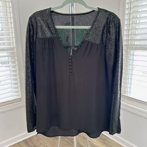 BCBGMAXAZRIA black blouse with sequin detail